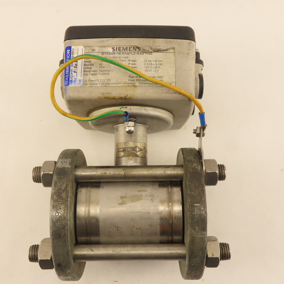 Siemens 7ME6110-2RA10-1AA0 Electromagnetic Flow Sensor 1-1/2" Stainless Steel
