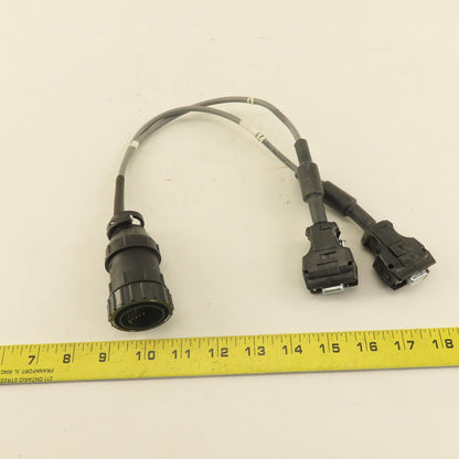 Amp 206437-1 57 Pin Male Circular Connector Size 23 2 Way Female Serial Splitter