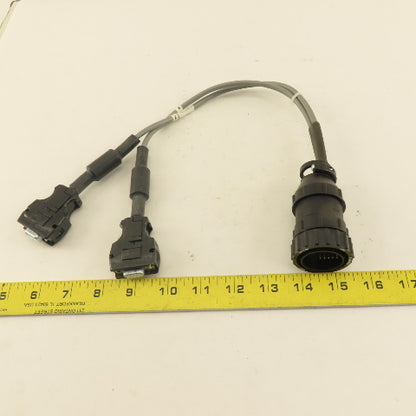 Amp 206437-1 57 Pin Male Circular Connector Size 23 2 Way Female Serial Splitter