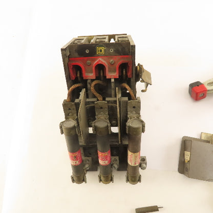 Square D 48127-025-50 3 Pole Fused Panel Operator Disconnect Switch & Interlock