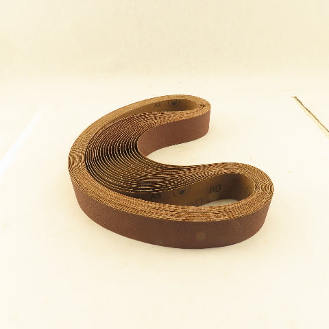 3M 26562 341D Sanding Belt 2" Wide 48" Long 80 Grit Cloth Backer Lot Of 21