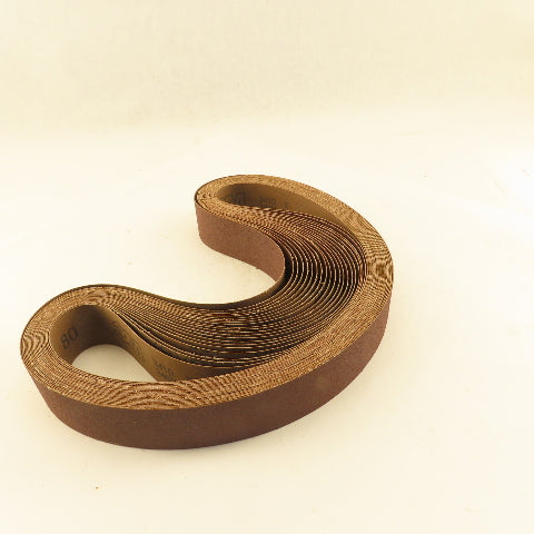 3M 26562 341D Sanding Belt 2" Wide 48" Long 80 Grit Cloth Backer Lot Of 21