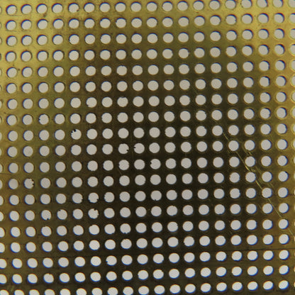 17" x 17" Perforated Brass Screen W/ Straight Holes 26 Gauge Hole Diameter0.057"