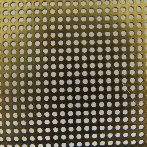 17" x 17" Perforated Brass Screen W/ Straight Holes 26 Gauge Hole Diameter0.057"