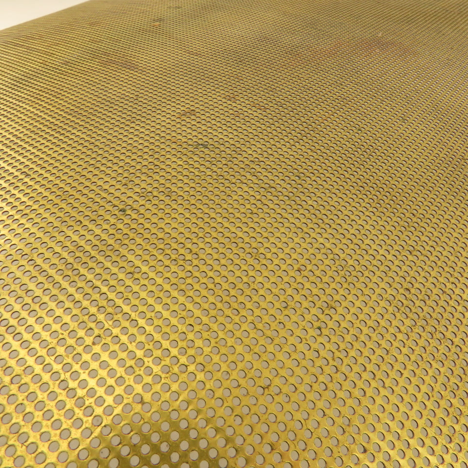 17" x 17" Perforated Brass Screen W/ Straight Holes 26 Gauge Hole Diameter0.057"