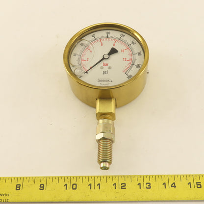 Noshok 0-500PSI 0-14 Bar Glycerin Filled Pressure Gage Bottom Port 1/4" NPT