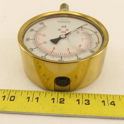 Noshok 0-500PSI 0-14 Bar Glycerin Filled Pressure Gage Bottom Port 1/4" NPT