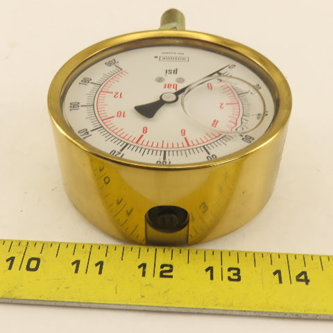 Noshok 0-500PSI 0-14 Bar Glycerin Filled Pressure Gage Bottom Port 1/4" NPT