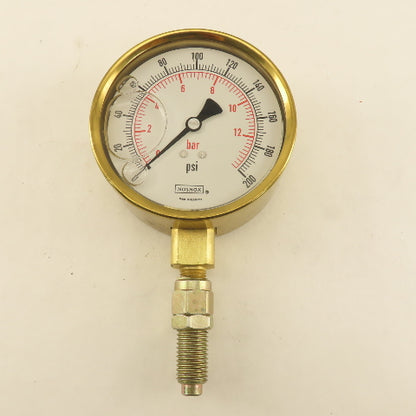 Noshok 0-500PSI 0-14 Bar Glycerin Filled Pressure Gage Bottom Port 1/4" NPT