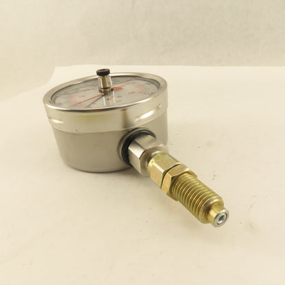Noshok 0-6000PSI Glycerin Filled Pressure Gauge 4" Bottom Port 1/4" MIP Red Hand