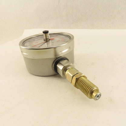 Noshok 0-6000PSI Glycerin Filled Pressure Gauge 4" Bottom Port 1/4" MIP Red Hand