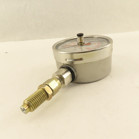 Noshok 0-6000PSI Glycerin Filled Pressure Gauge 4" Bottom Port 1/4" MIP Red Hand