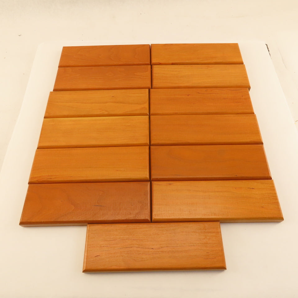 9" x 3" x 3/4" Thick Cherry Wood Plaque Blank Arts Crafts Beveled Edge Lot Of 13