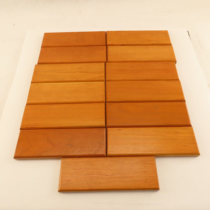 9" x 3" x 3/4" Thick Cherry Wood Plaque Blank Arts Crafts Beveled Edge Lot Of 13