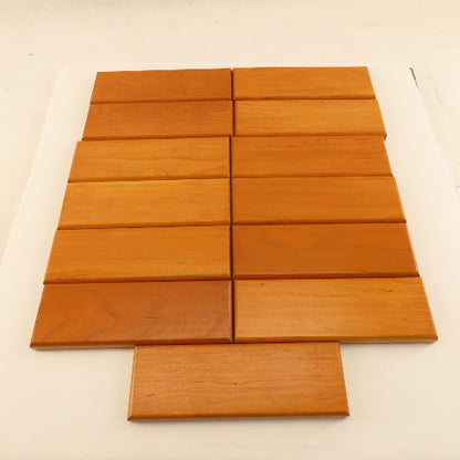 9" x 3" x 3/4" Thick Cherry Wood Plaque Blank Arts Crafts Beveled Edge Lot Of 13