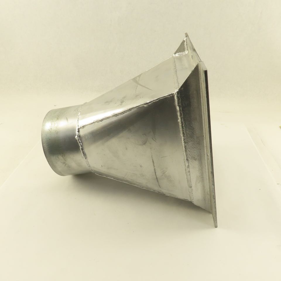 Galvanized 10 Gauge  Flanged Reducer Rectangular To Round 8-3/4"x7-3/4" x6"OD