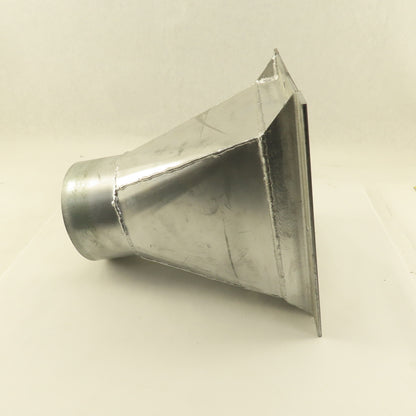 Galvanized 10 Gauge  Flanged Reducer Rectangular To Round 8-3/4"x7-3/4" x6"OD