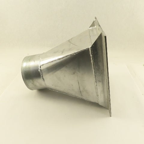 Galvanized 10 Gauge  Flanged Reducer Rectangular To Round 8-3/4"x7-3/4" x6"OD