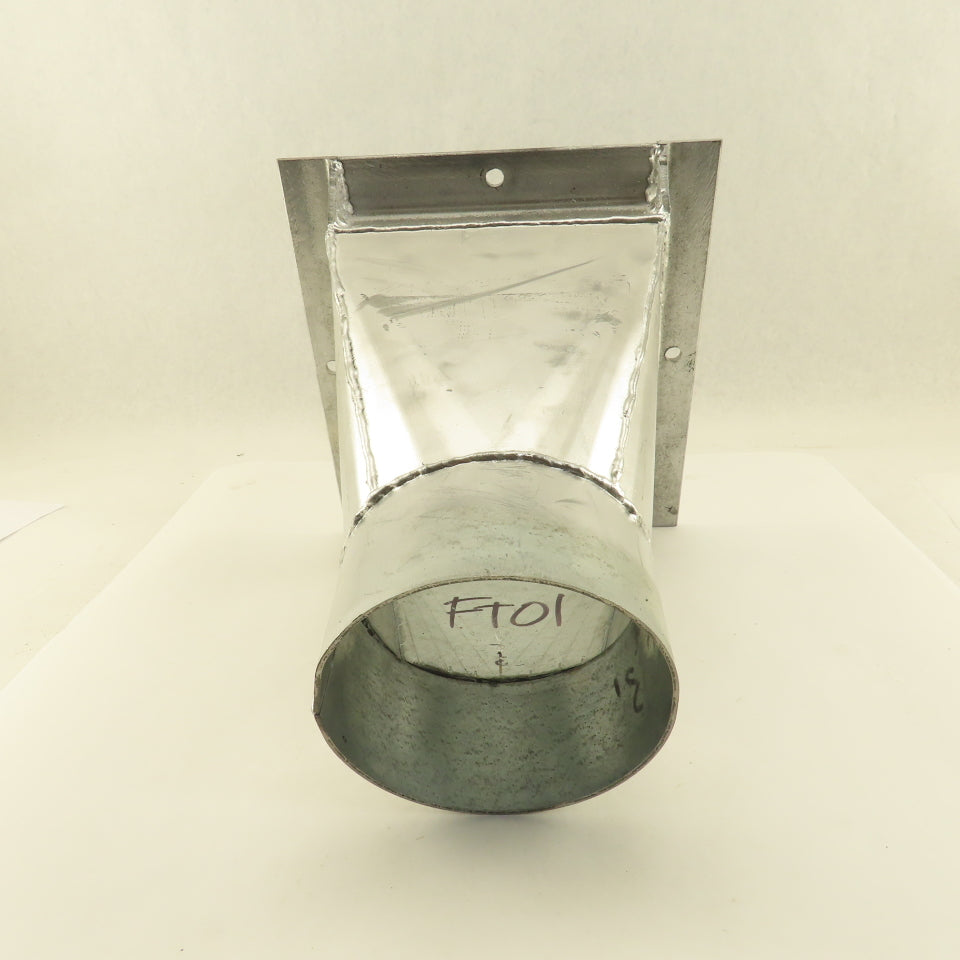 Galvanized 10 Gauge  Flanged Reducer Rectangular To Round 8-3/4"x7-3/4" x6"OD