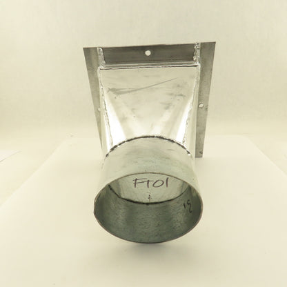 Galvanized 10 Gauge  Flanged Reducer Rectangular To Round 8-3/4"x7-3/4" x6"OD