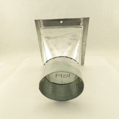 Galvanized 10 Gauge  Flanged Reducer Rectangular To Round 8-3/4"x7-3/4" x6"OD