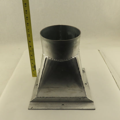 Galvanized 10 Gauge  Flanged Reducer Rectangular To Round 8-3/4"x7-3/4" x6"OD