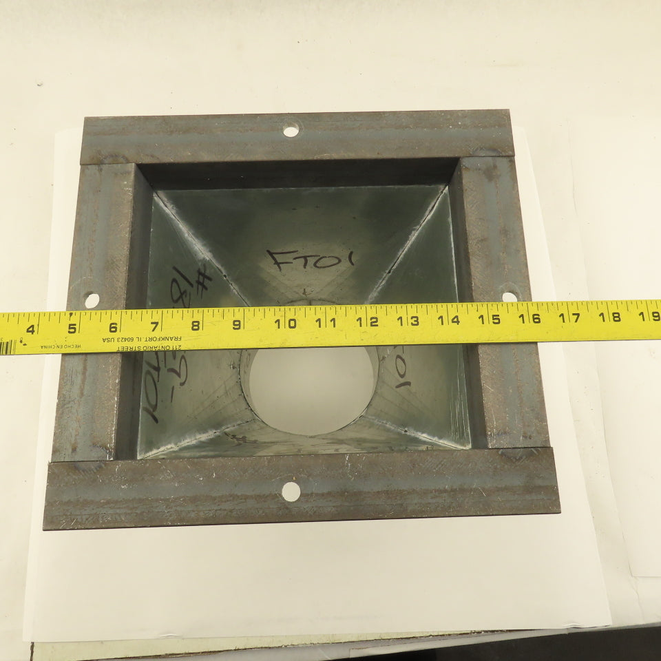 Galvanized 10 Gauge  Flanged Reducer Rectangular To Round 8-3/4"x7-3/4" x6"OD