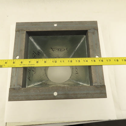 Galvanized 10 Gauge  Flanged Reducer Rectangular To Round 8-3/4"x7-3/4" x6"OD