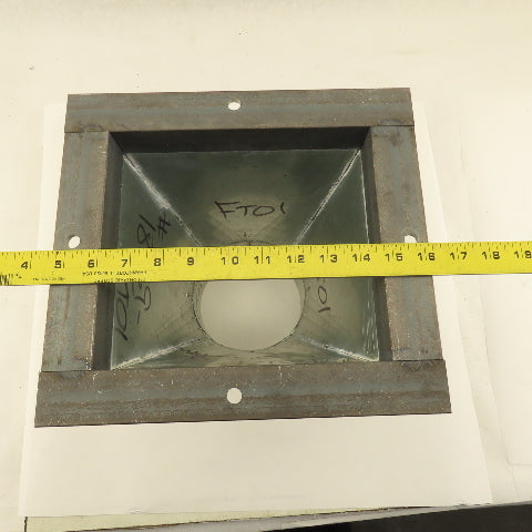 Galvanized 10 Gauge  Flanged Reducer Rectangular To Round 8-3/4"x7-3/4" x6"OD