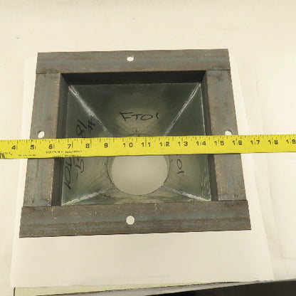 Galvanized 10 Gauge  Flanged Reducer Rectangular To Round 8-3/4"x7-3/4" x6"OD