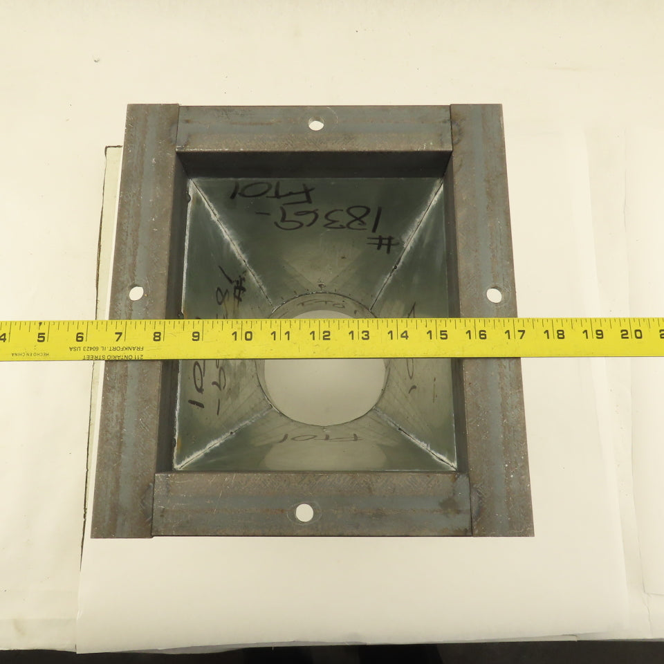 Galvanized 10 Gauge  Flanged Reducer Rectangular To Round 8-3/4"x7-3/4" x6"OD