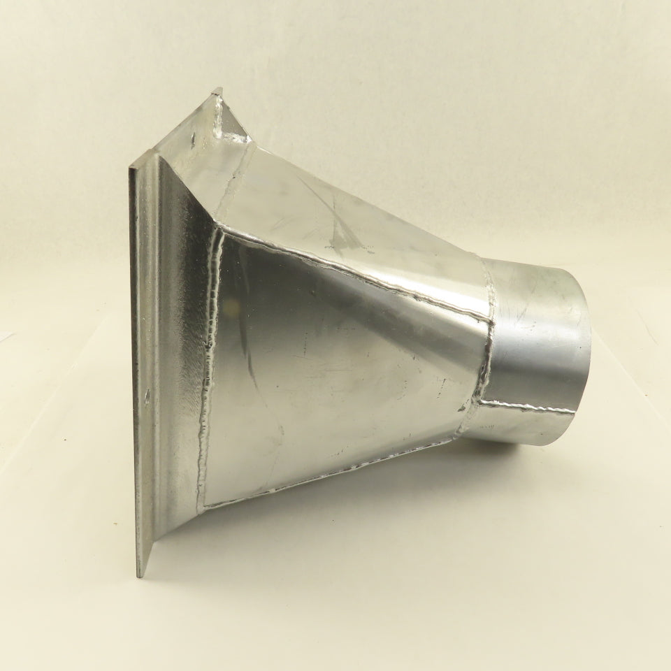 Galvanized 10 Gauge  Flanged Reducer Rectangular To Round 8-3/4"x7-3/4" x6"OD