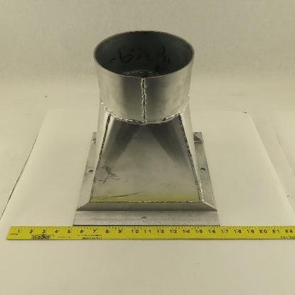 Galvanized 10 Gauge  Flanged Reducer Rectangular To Round 8-3/4"x7-3/4" x6"OD