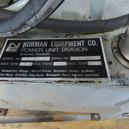 Norman Equipment Co. 15 Gallon 3Hp Hydraulic Power Unit 208-230/460V 3Ph