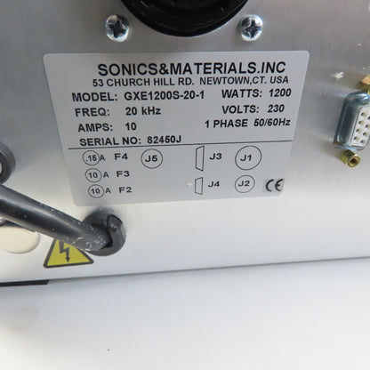 SONICS & MATERIALS GXE1200S-20-1 Sonic Weld Powers Supply 2200W 220V 1Ph