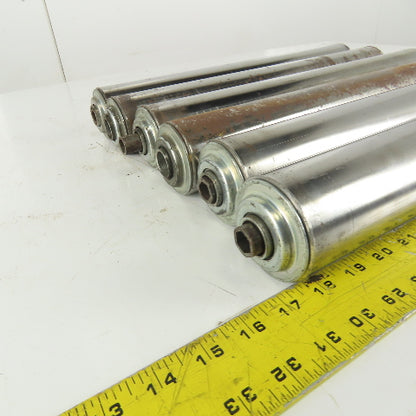 2-1/2" OD Gravity Conveyor Roller 16-1/2" Face Width 11/16" Hex Axle Lot Of 6