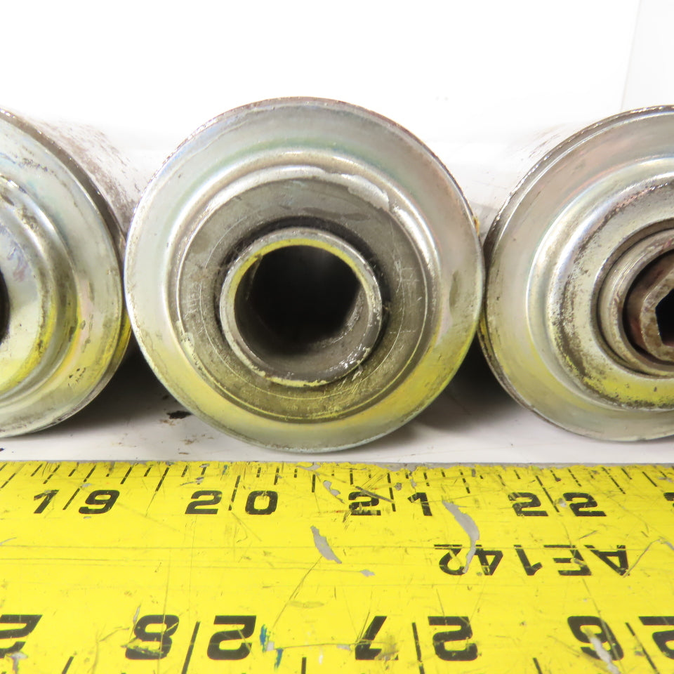 2-1/2" OD Gravity Conveyor Roller 16-1/2" Face Width 11/16" Hex Axle Lot Of 6
