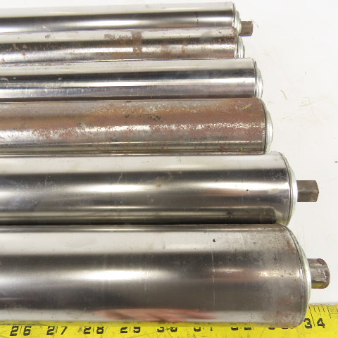 2-1/2" OD Gravity Conveyor Roller 16-1/2" Face Width 11/16" Hex Axle Lot Of 6