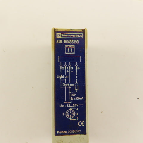 Schneider XULH043539D Photoelectric Sensor 12-24 VDC 200mA 4 Pin Male Connector