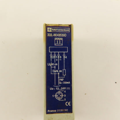 Schneider XULH043539D Photoelectric Sensor 12-24 VDC 200mA 4 Pin Male Connector