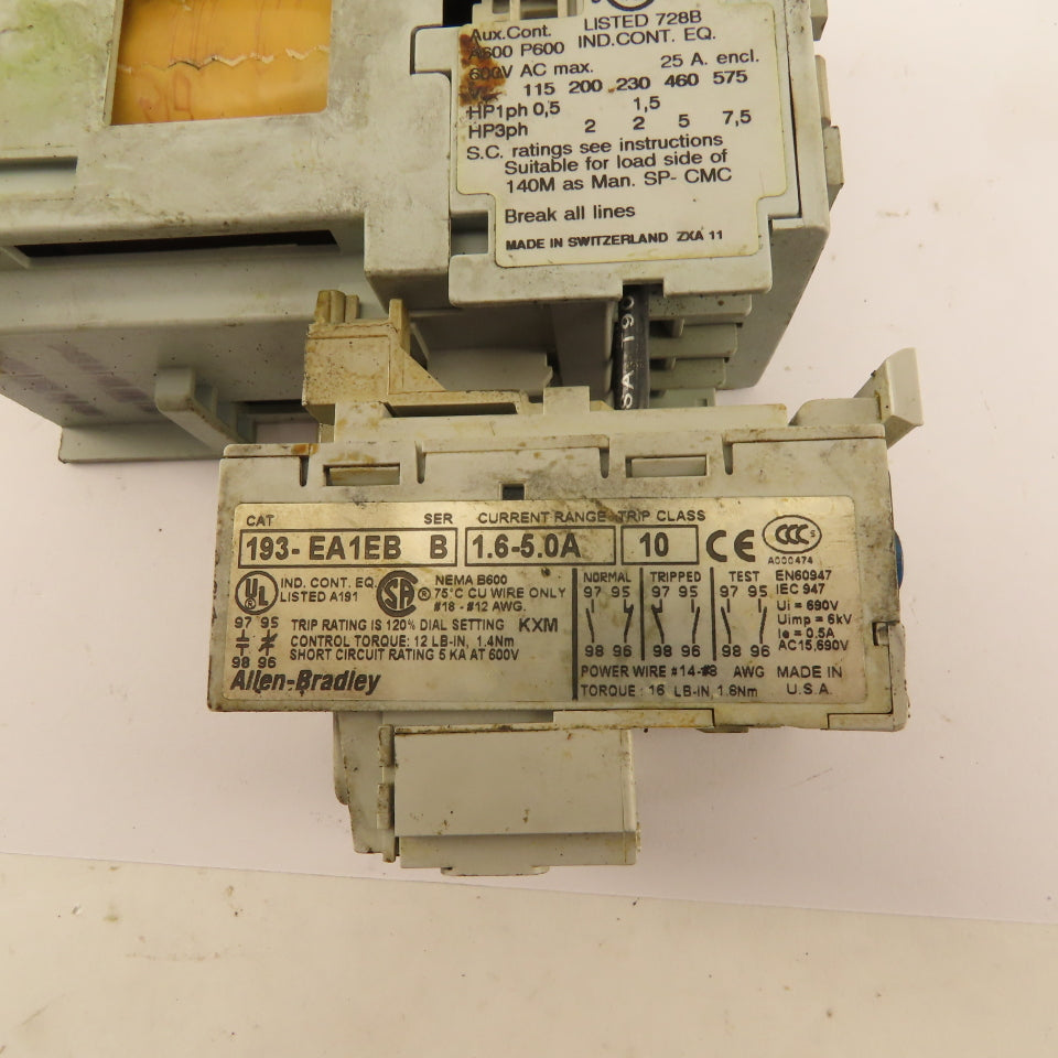 Allen Bradley 100-C09Z10A Motor Starter Contactor 1.6-5A Trip 24VDC Coil