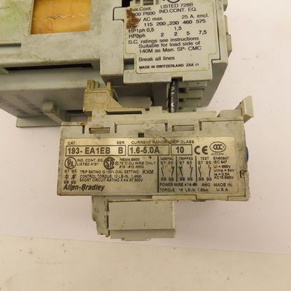 Allen Bradley 100-C09Z10A Motor Starter Contactor 1.6-5A Trip 24VDC Coil