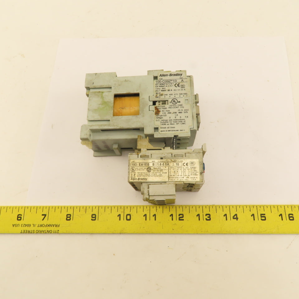 Allen Bradley 100-C09Z10A Motor Starter Contactor 1.6-5A Trip 24VDC Coil