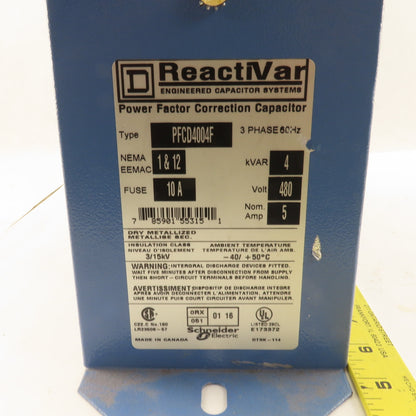Square D PFCD4004F Power Factor Correction Capacitor Nema 1 & 12  kVAR 4 480V