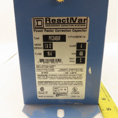 Square D PFCD4004F Power Factor Correction Capacitor Nema 1 & 12  kVAR 4 480V