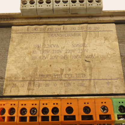Jeou Yih Co. 2.2kVa 1 Phase 190-230VPri 12-110V Sec. Multi Tap Transformer