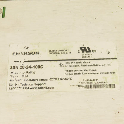 Sola SDN-20-24-100C 100-240V 5.6A 50/60Hz Input 24-28VDC Power Supply