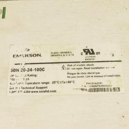 Sola SDN-20-24-100C 100-240V 5.6A 50/60Hz Input 24-28VDC Power Supply