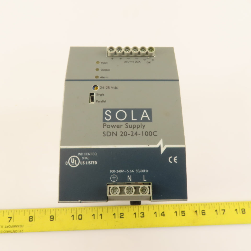 Sola SDN-20-24-100C 100-240V 5.6A 50/60Hz Input 24-28VDC Power Supply