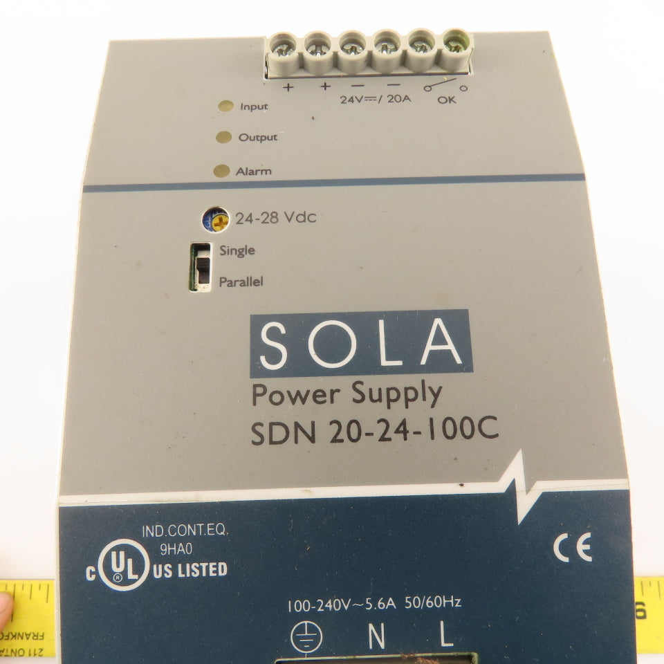 Sola SDN-20-24-100C 100-240V 5.6A 50/60Hz Input 24-28VDC Power Supply